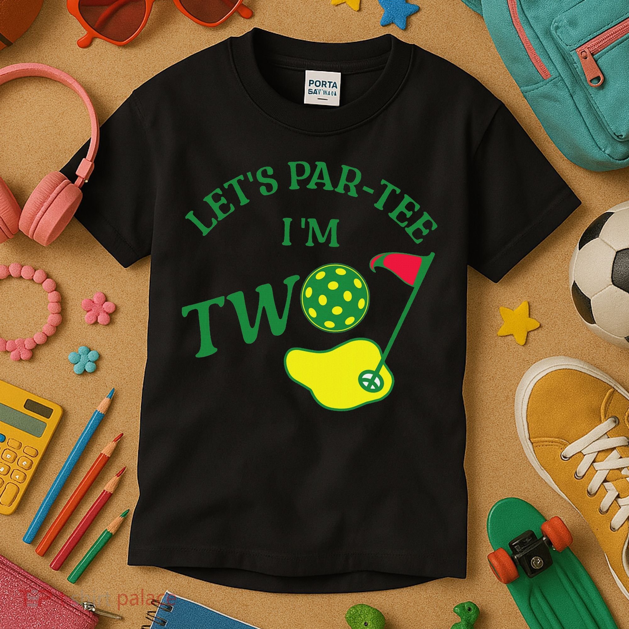 Let's Par I'm Two Golf 2nd Birthday Kids T-Shirt