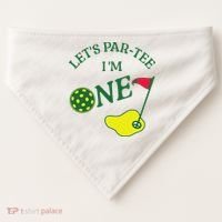 Let's Par I'm One Golf 1st Birthday USA-Made Doggie Bandana thumb 0