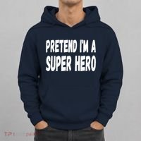 Lazy Pretend I'm A Super Hero Halloween or Costume Party Hoodie thumb 0