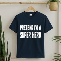 Lazy Pretend I'm A Super Hero Halloween or Costume Party T-Shirt thumb 2