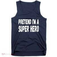 Lazy Pretend I'm A Super Hero Halloween or Costume Party Tank Top thumb 0