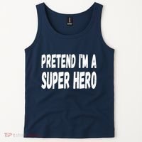 Lazy Pretend I'm A Super Hero Halloween or Costume Party Tank Top thumb 2