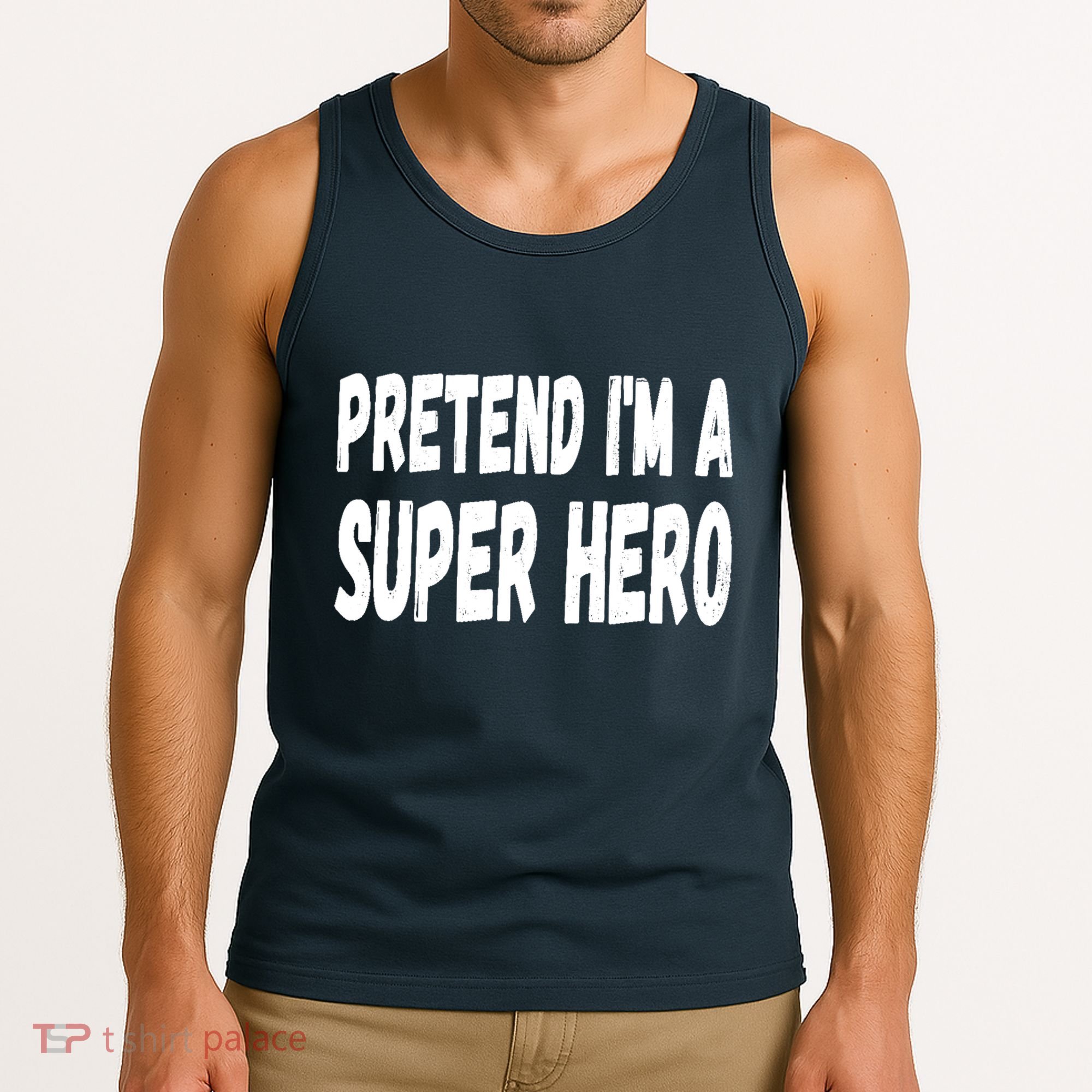 Lazy Pretend I'm A Super Hero Halloween or Costume Party Tank Top