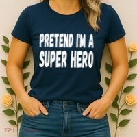 Lazy Pretend I'm A Super Hero Halloween or Costume Party Women's T-Shirt thumb 2