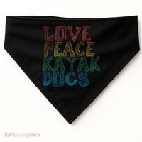 Love Peace Kayak Dogs Kayaking For Kayaker Whitewater Cute Gift USA-Made Doggie Bandana thumb 0