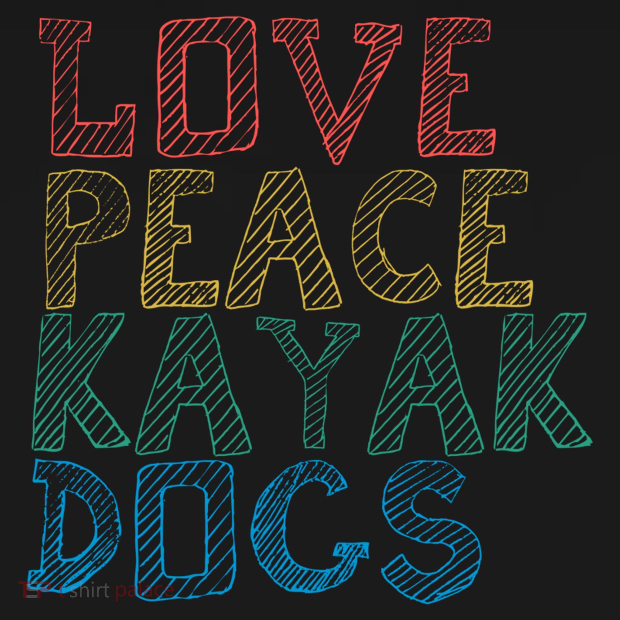 Love Peace Kayak Dogs Kayaking For Kayaker Whitewater Cute Gift USA-Made Doggie Bandana