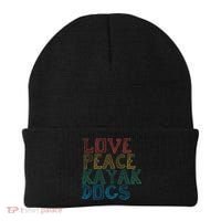 Love Peace Kayak Dogs Kayaking For Kayaker Whitewater Cute Gift Beanie thumb 0