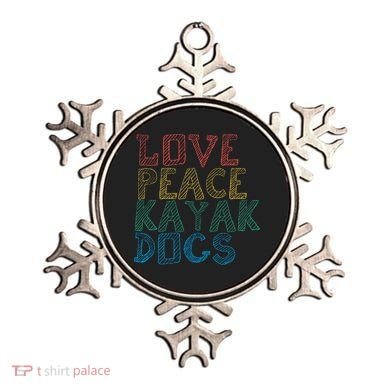 Love Peace Kayak Dogs Kayaking For Kayaker Whitewater Cute Gift Ornament