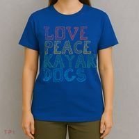 Love Peace Kayak Dogs Kayaking For Kayaker Whitewater Cute Gift T-Shirt thumb 4