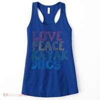 Love Peace Kayak Dogs Kayaking For Kayaker Whitewater Cute Gift Women's Tank Top thumb 0