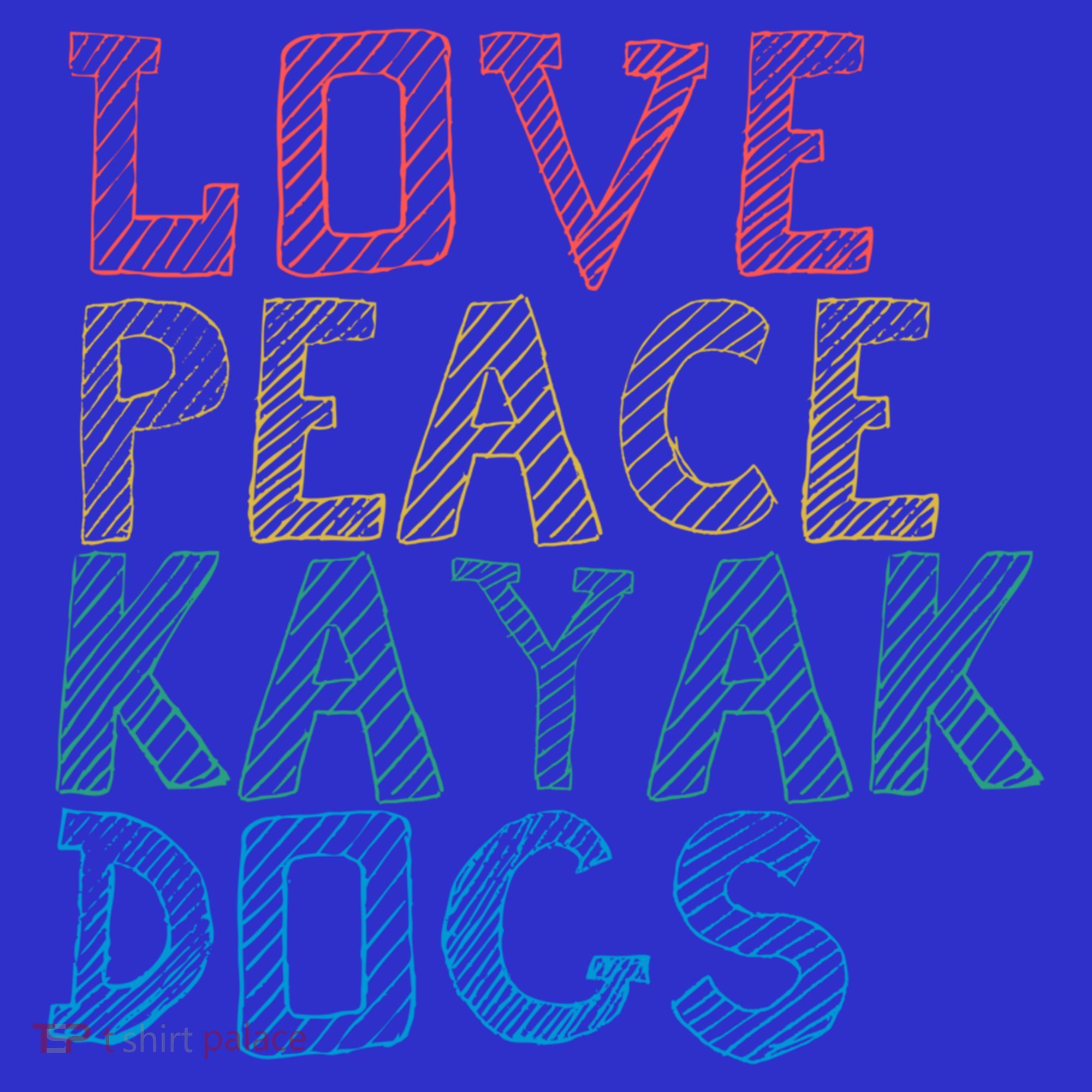 Love Peace Kayak Dogs Kayaking For Kayaker Whitewater Cute Gift Women's Tank Top