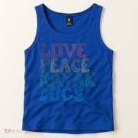 Love Peace Kayak Dogs Kayaking For Kayaker Whitewater Cute Gift Tank Top thumb 2