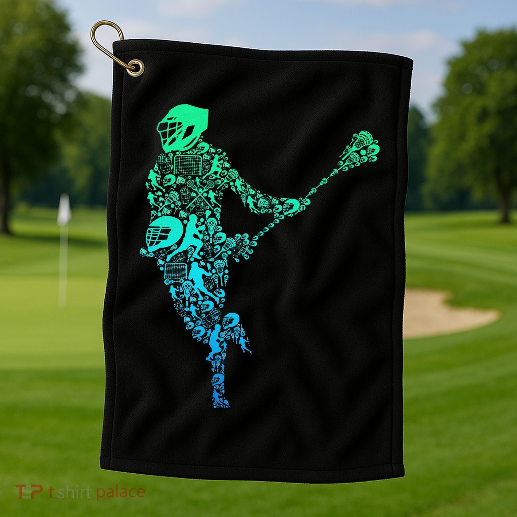 Lacrosse Player Golf Towel