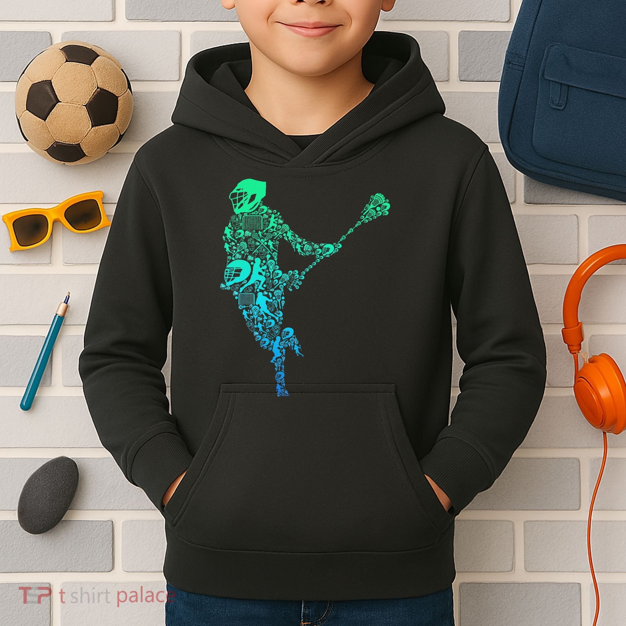 Lacrosse Player Kids Hoodie