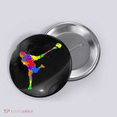 Lacrosse Player Button