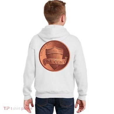 Lincoln Penny Kids Hoodie back