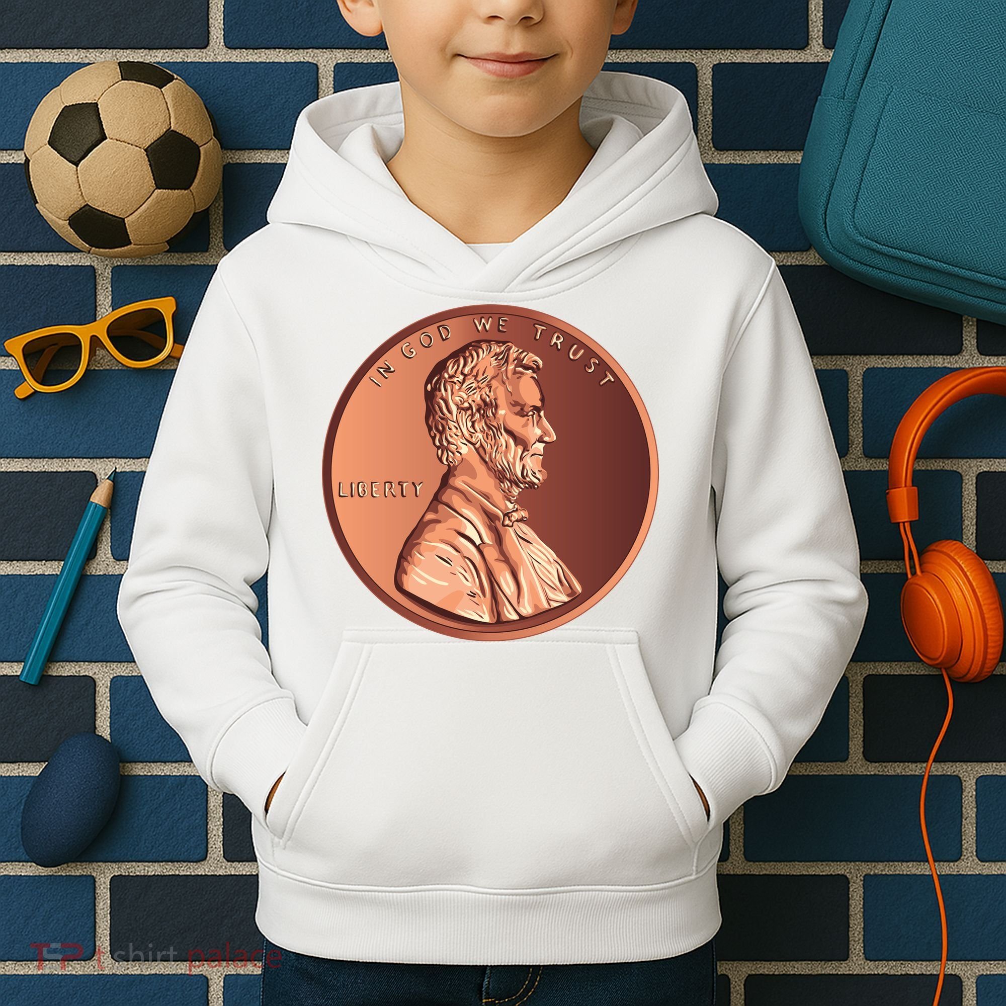 Lincoln Penny Kids Hoodie