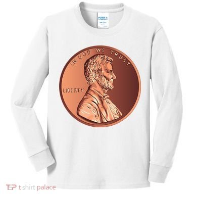 Lincoln Penny Kids Long Sleeve Shirt