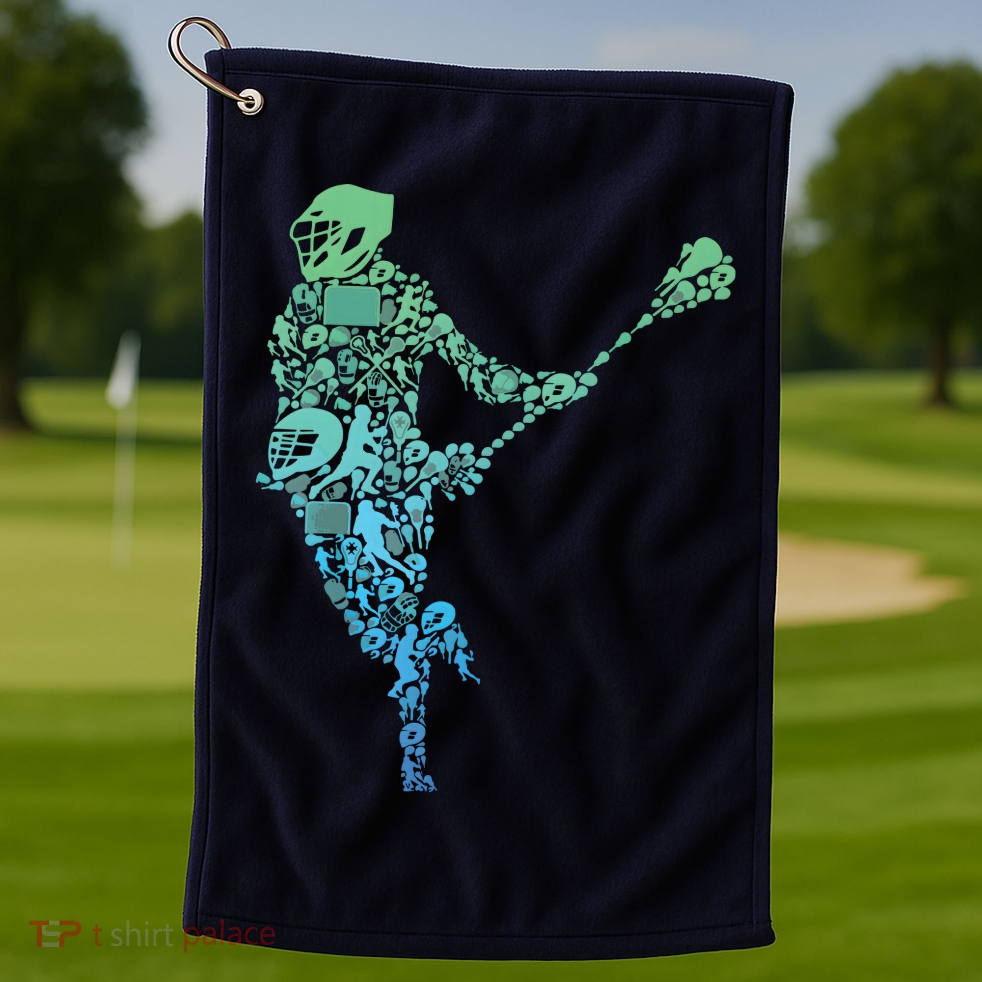 Lacrosse Player Golf Towel