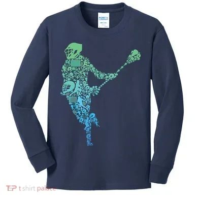 Lacrosse Player Kids Long Sleeve Shirt
