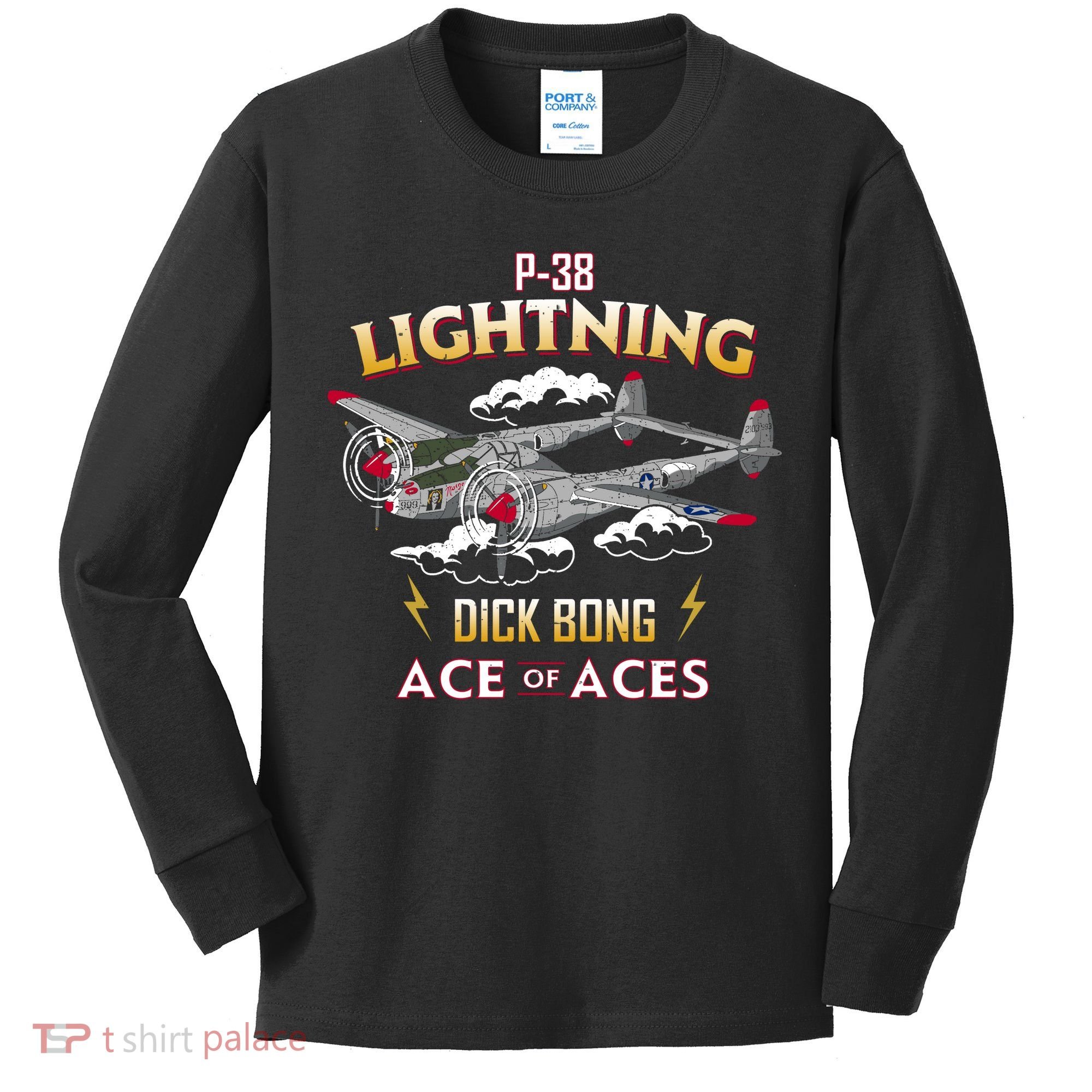 Lockheed P38 Lightning Kids Long Sleeve Shirt