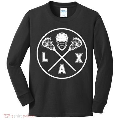 LAX Player Lacrosse Lacrosse Logo Lacrosse Lovers Kids Long Sleeve Shirt