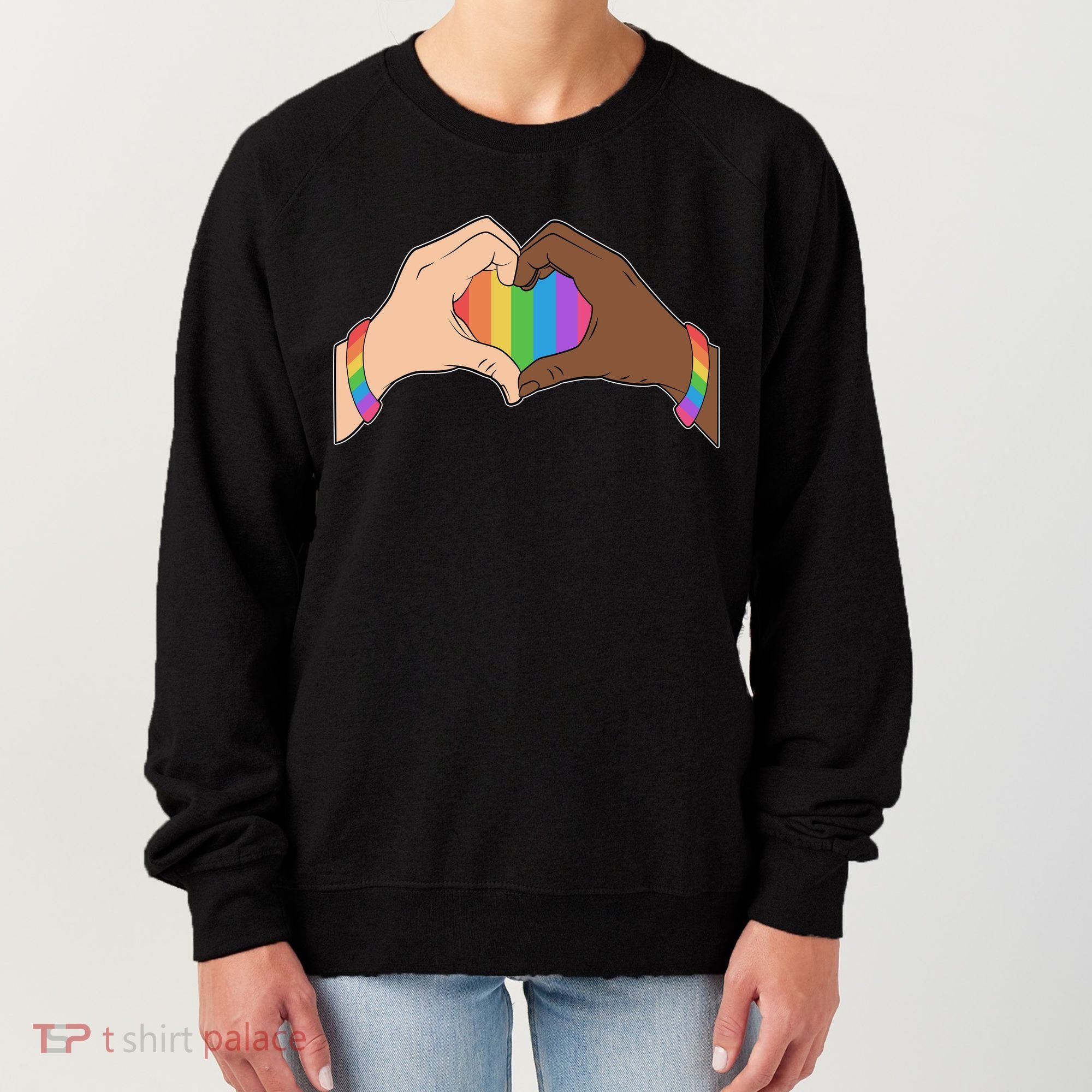 LGBT Pride Love Heart Hands Women's Sweatshirt