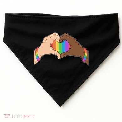 LGBT Pride Love Heart Hands USA-Made Doggie Bandana