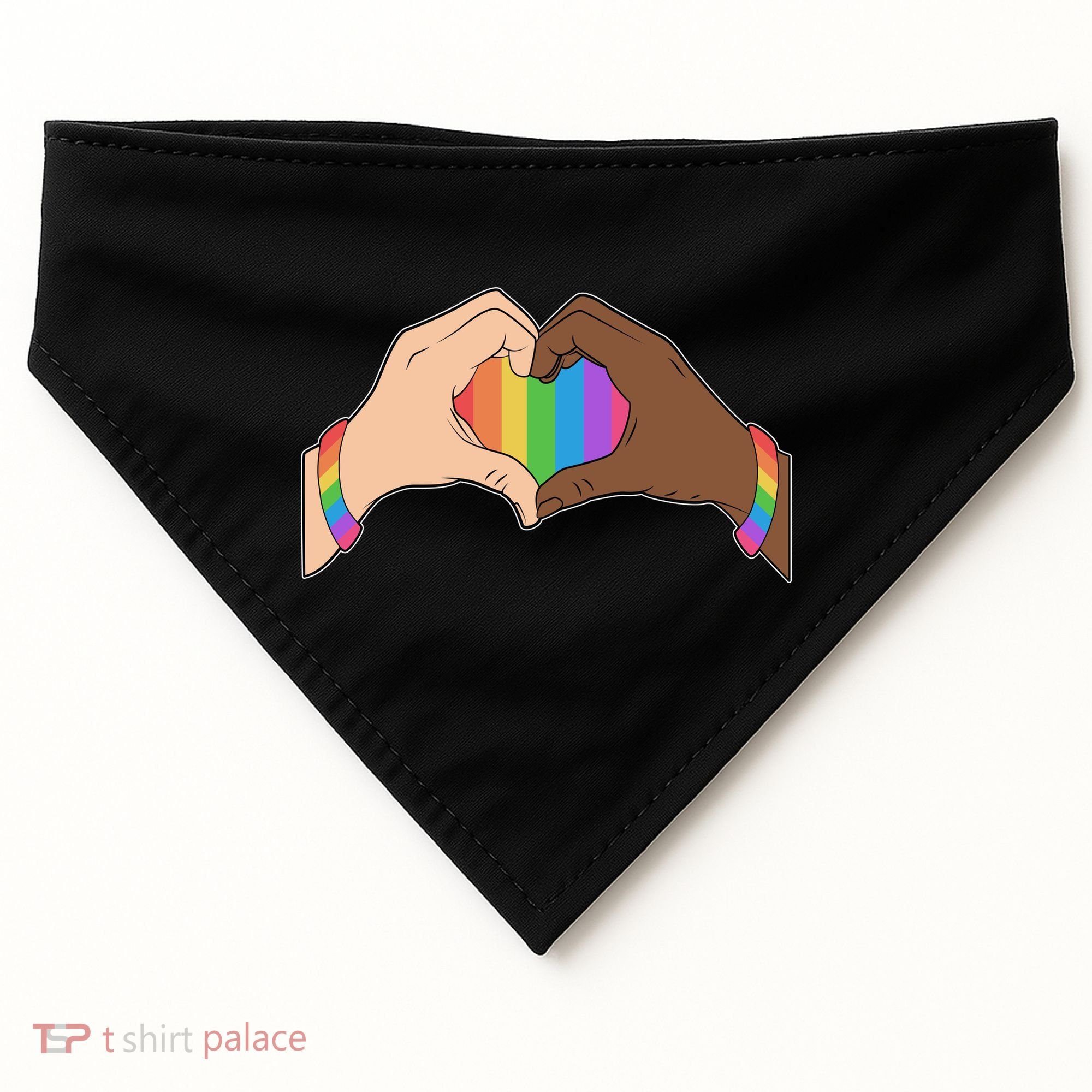 LGBT Pride Love Heart Hands USA-Made Doggie Bandana