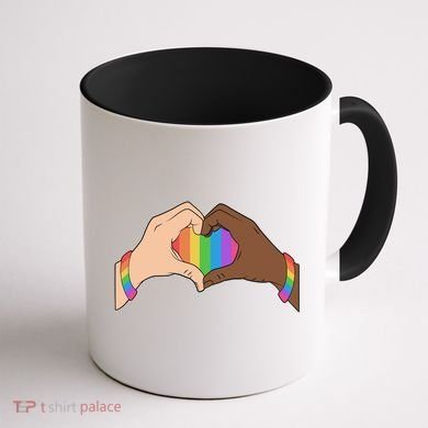 LGBT Pride Love Heart Hands Coffee Mug back