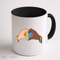 LGBT Pride Love Heart Hands Coffee Mug thumb 1