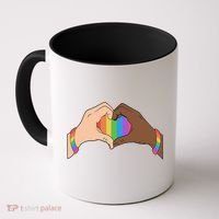 LGBT Pride Love Heart Hands Coffee Mug thumb 0