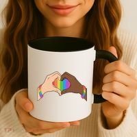 LGBT Pride Love Heart Hands Coffee Mug thumb 3