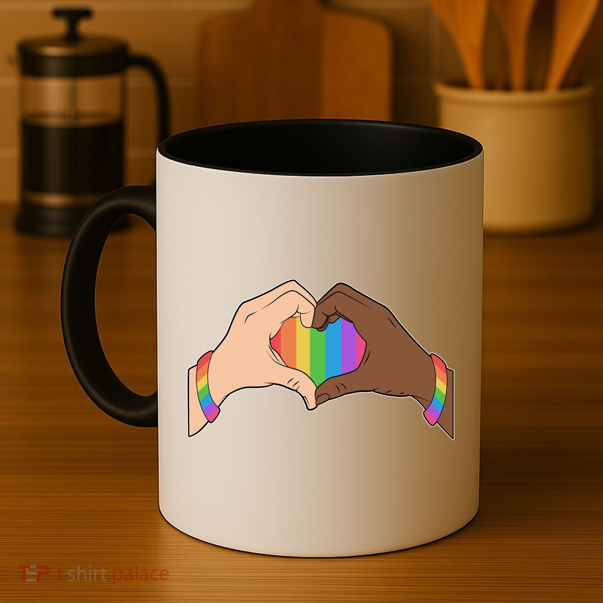 LGBT Pride Love Heart Hands Coffee Mug