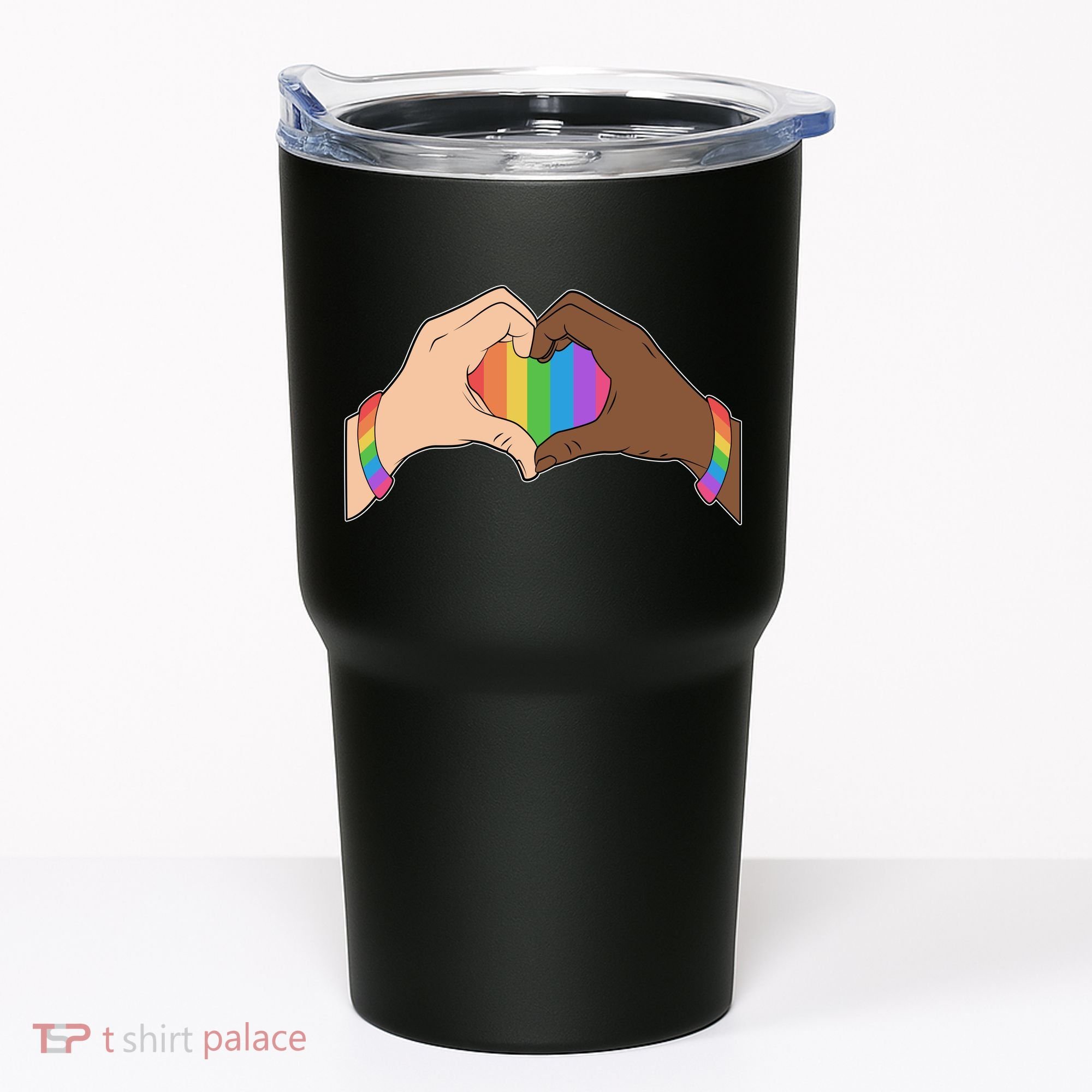 LGBT Pride Love Heart Hands Tumbler