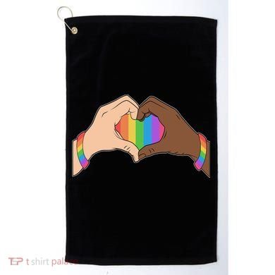 LGBT Pride Love Heart Hands Golf Towel