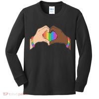 LGBT Pride Love Heart Hands Kids Long Sleeve Shirt thumb 0
