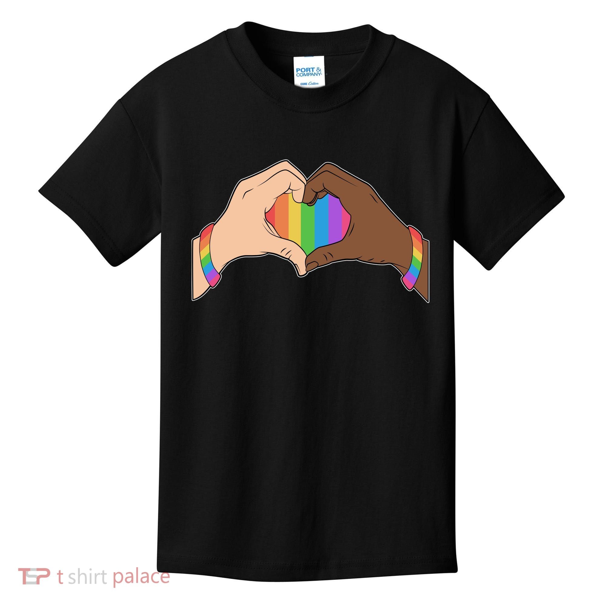 LGBT Pride Love Heart Hands Kids T-Shirt