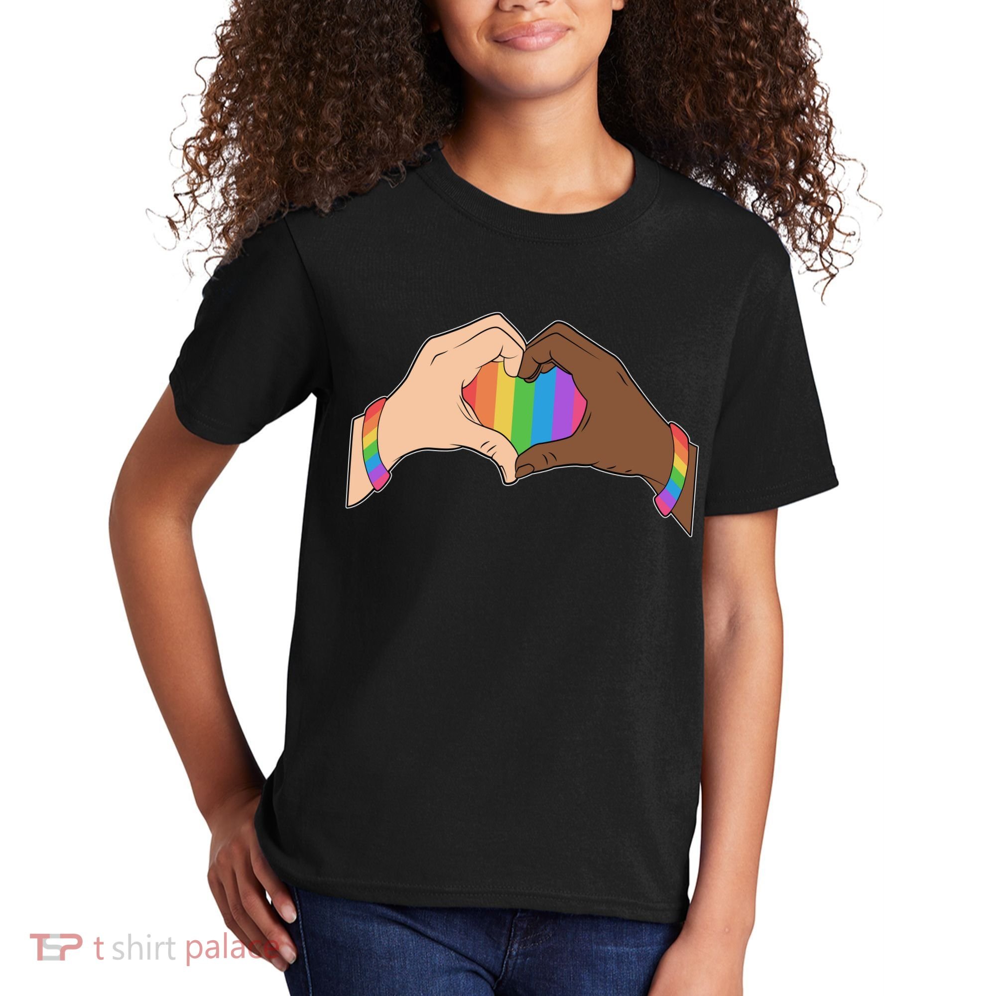 LGBT Pride Love Heart Hands Kids T-Shirt