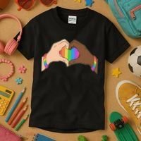 LGBT Pride Love Heart Hands Kids T-Shirt thumb 3
