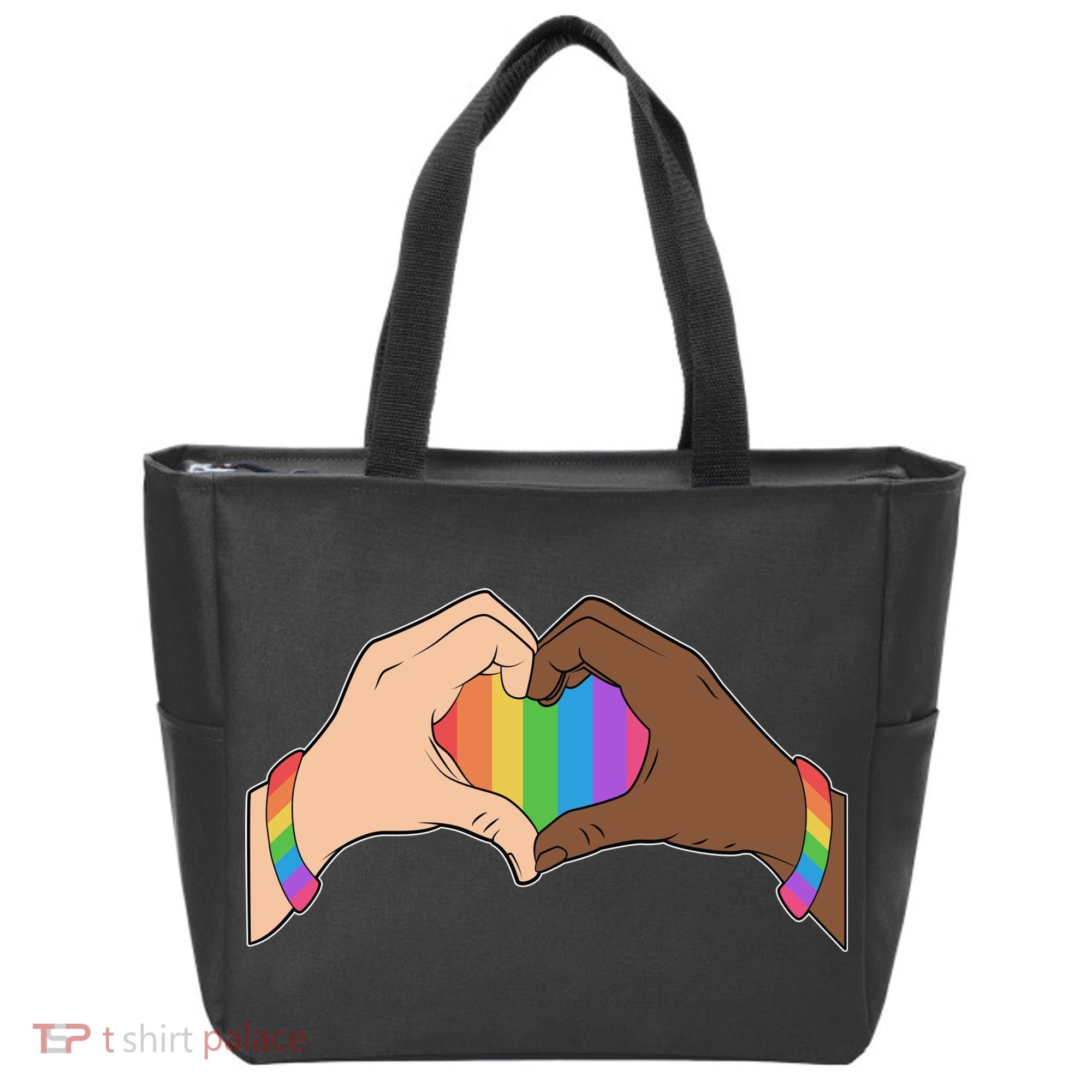 LGBT Pride Love Heart Hands Tote Bag