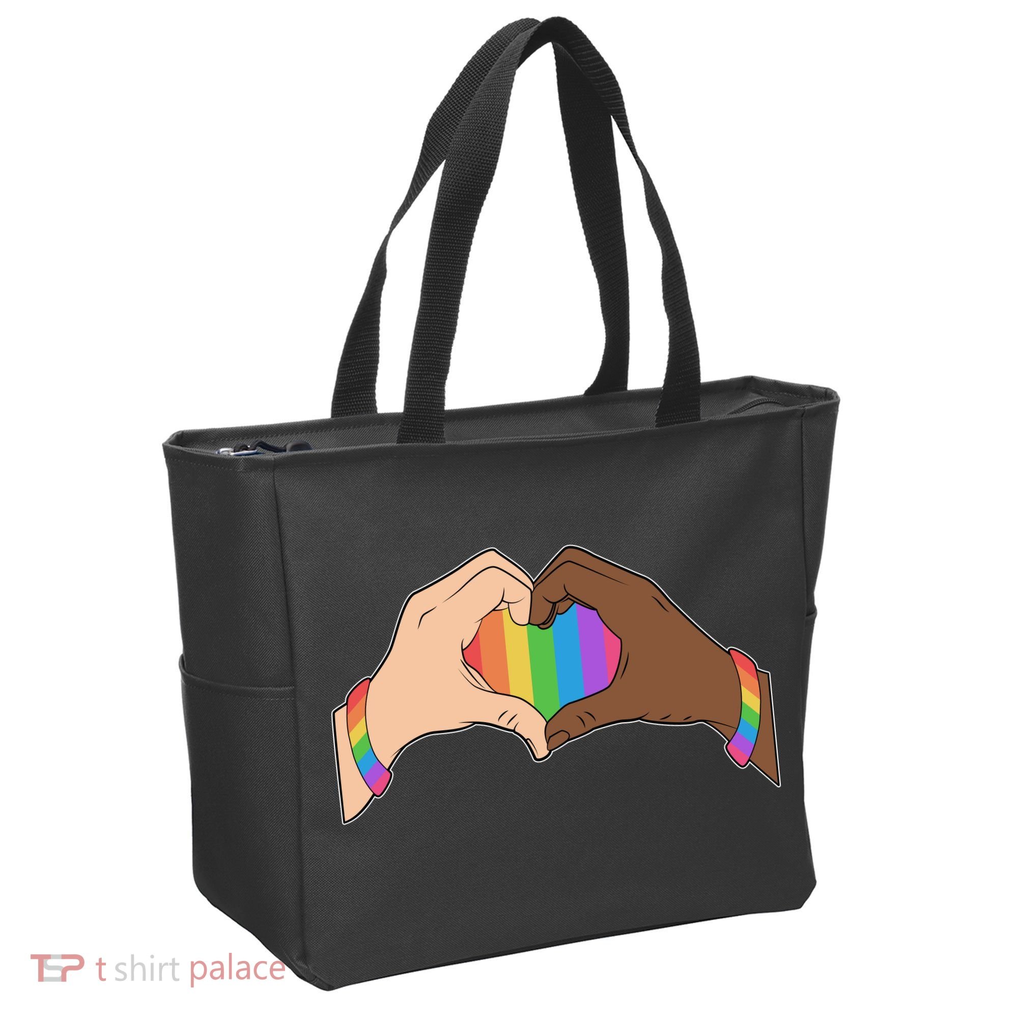 LGBT Pride Love Heart Hands Tote Bag
