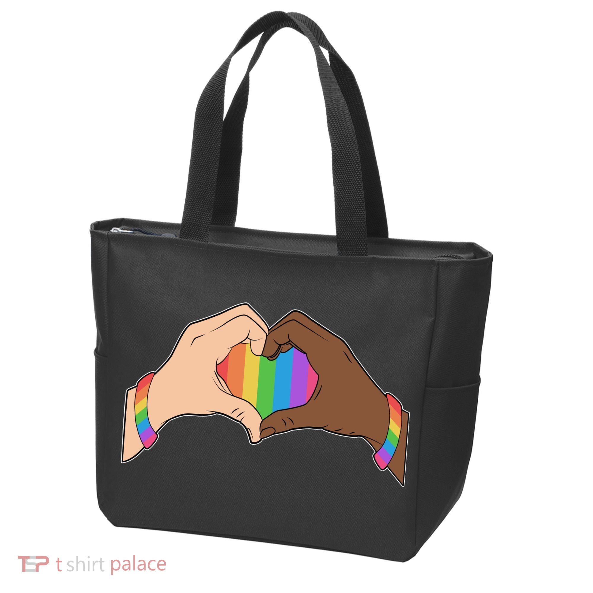 LGBT Pride Love Heart Hands Tote Bag