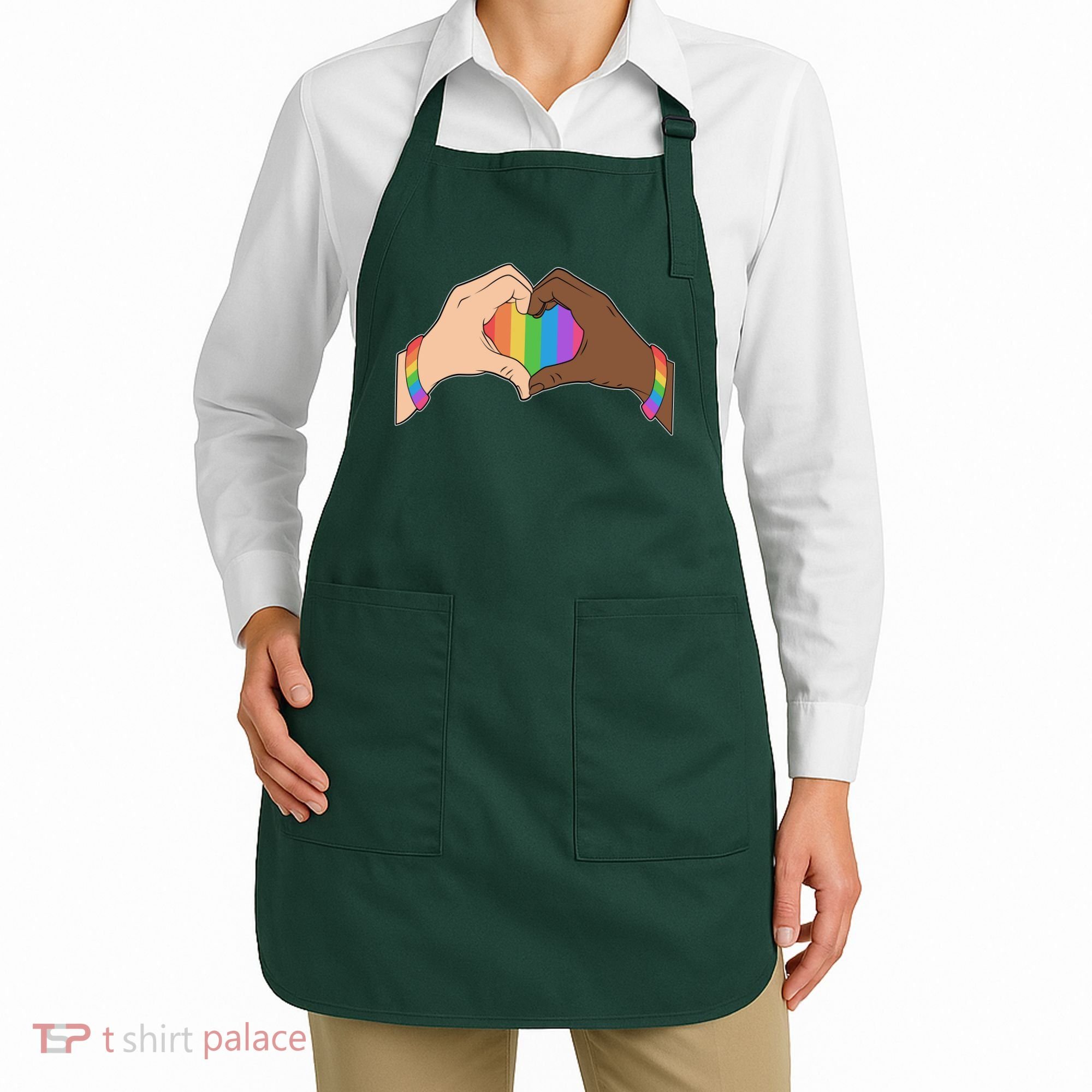 LGBT Pride Love Heart Hands Apron
