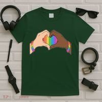 LGBT Pride Love Heart Hands T-Shirt thumb 5