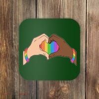 LGBT Pride Love Heart Hands Coaster thumb 0
