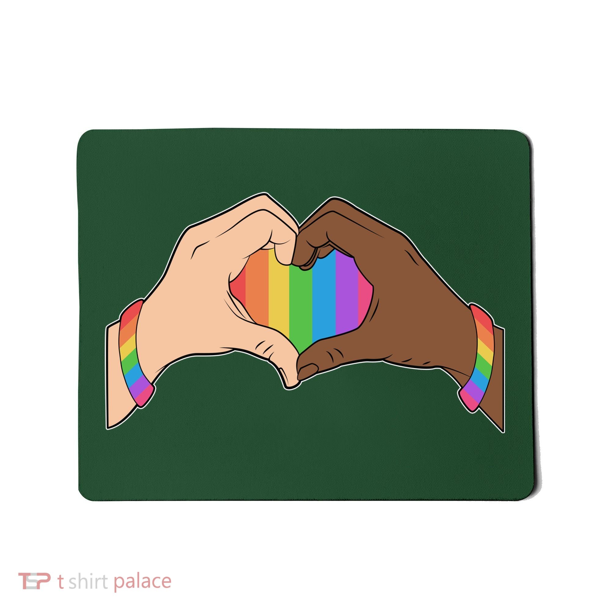 LGBT Pride Love Heart Hands Mousepad