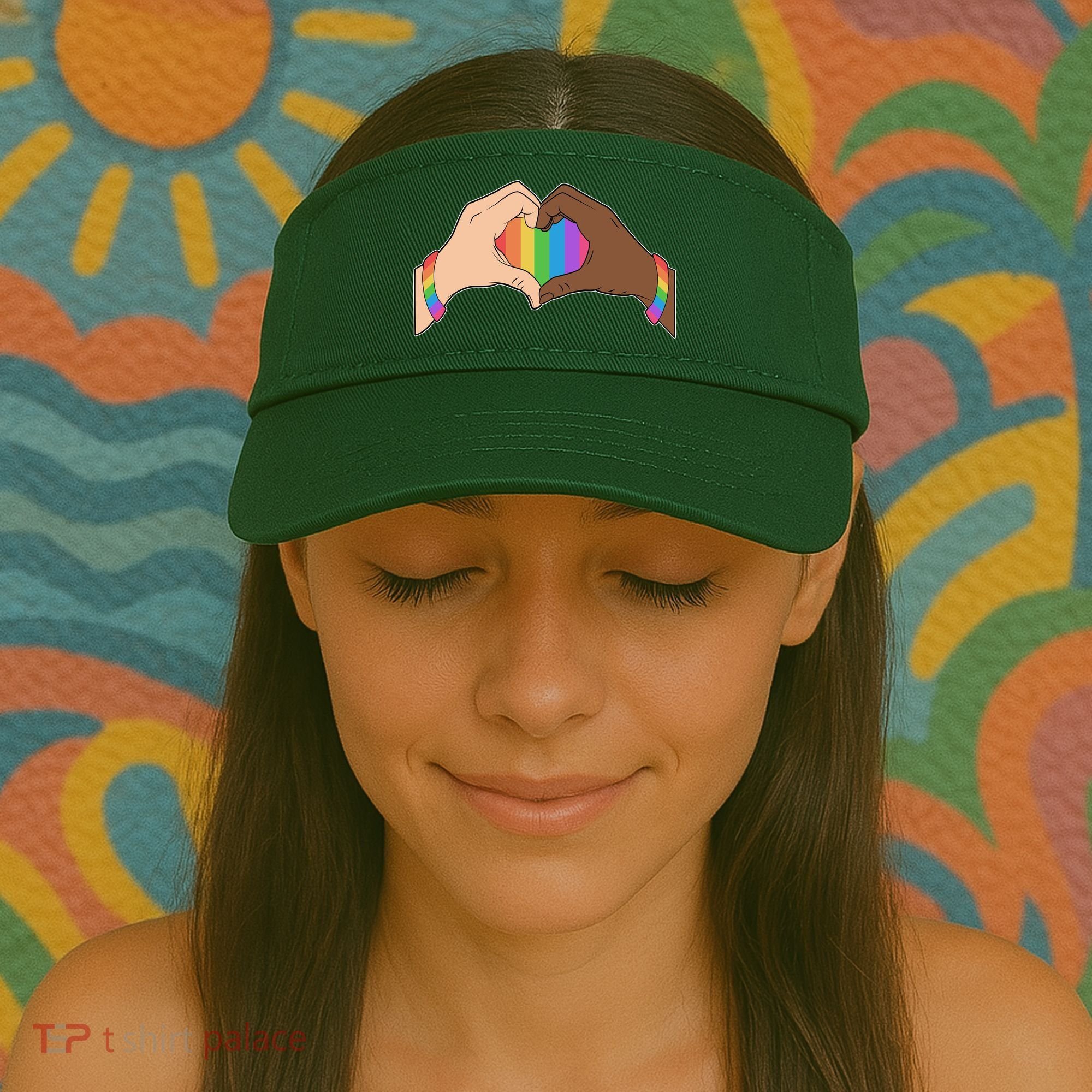 LGBT Pride Love Heart Hands Visor
