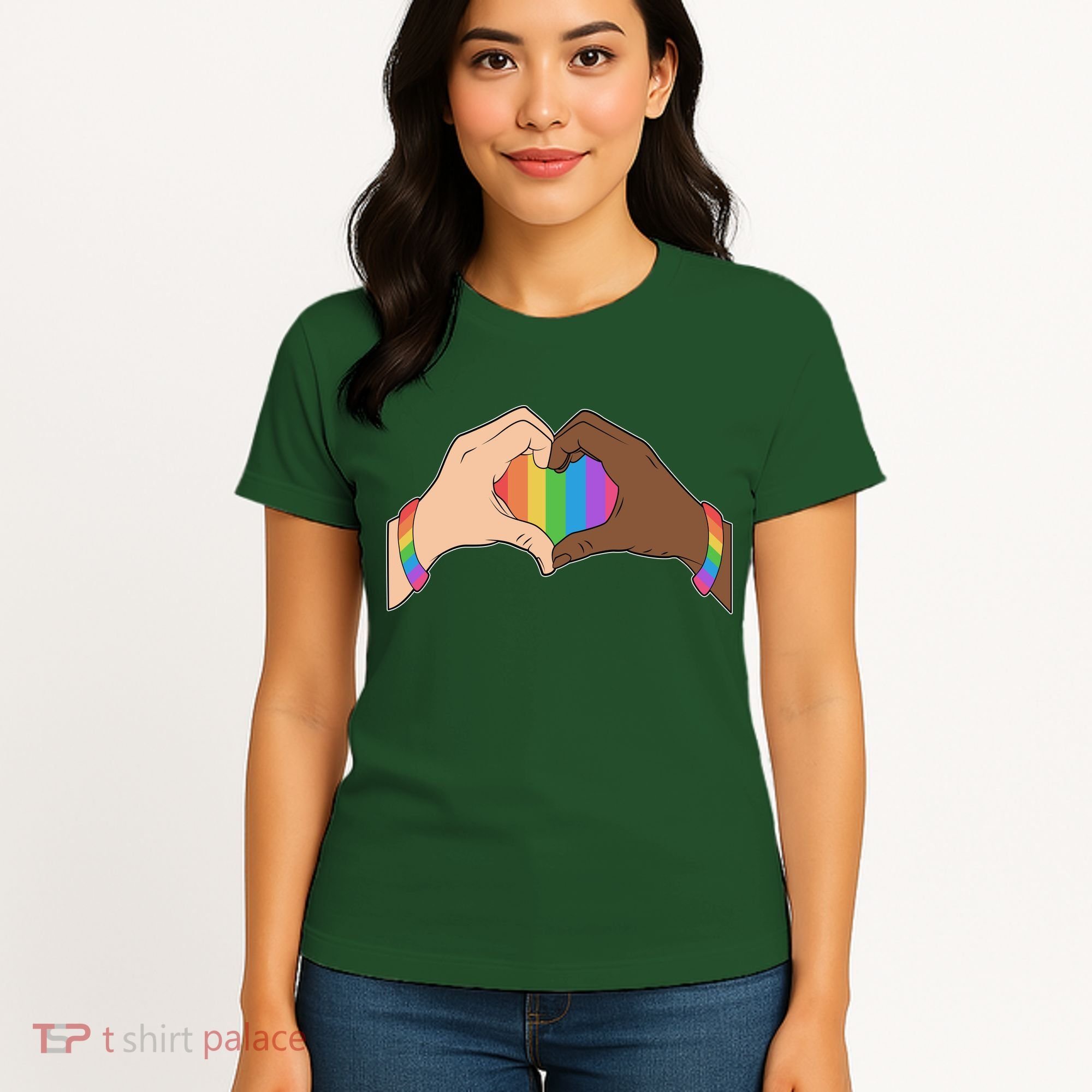 LGBT Pride Love Heart Hands Women's T-Shirt