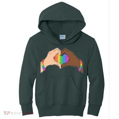 LGBT Pride Love Heart Hands Kids Hoodie